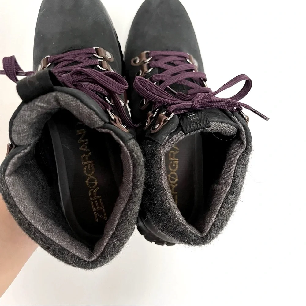 Cole Haan Women's Zerogrand Hiker Waterproof Boots Black Elderberry Size 7 - Picture 6 of 15